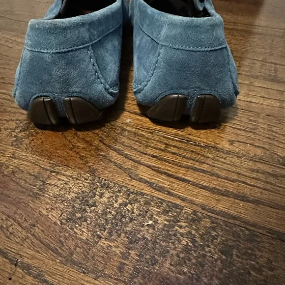 Salvatore Ferragamo Slate Blue Suede Slip-Ons Derby slip-on - Men | Ferragamo main image 4